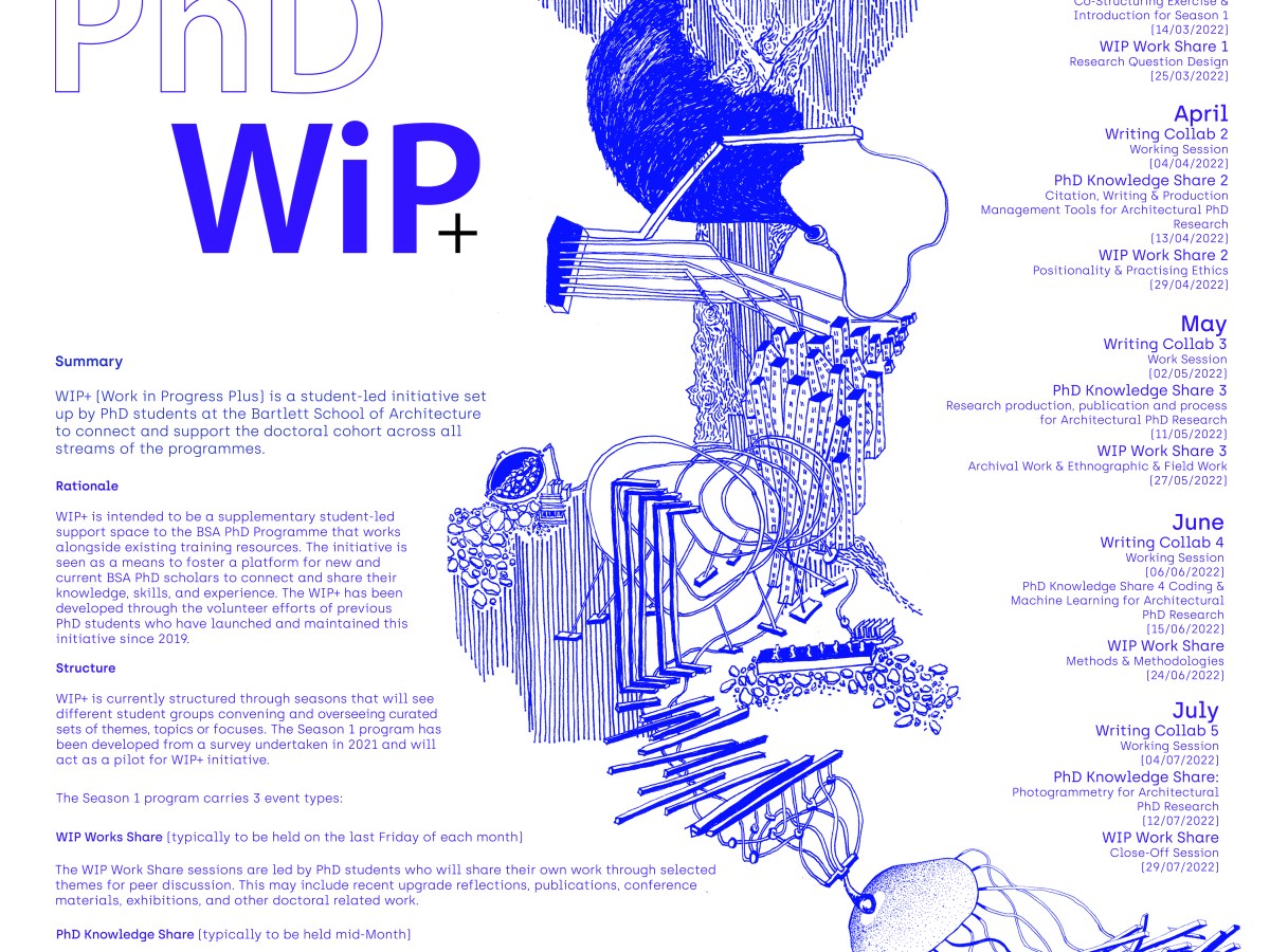 WIP+ Bartlett School of Architecture PhD Support&nbsp;Programme